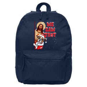 Jesus And Boxer We Saw That Funny Christmas 16 in Basic Backpack