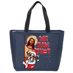 Jesus And Boxer We Saw That Funny Christmas Zip Tote Bag