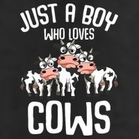 Just A Boy Who Loves Cows Farmers Cow 7 Panel Mesh Trucker Snapback Hat