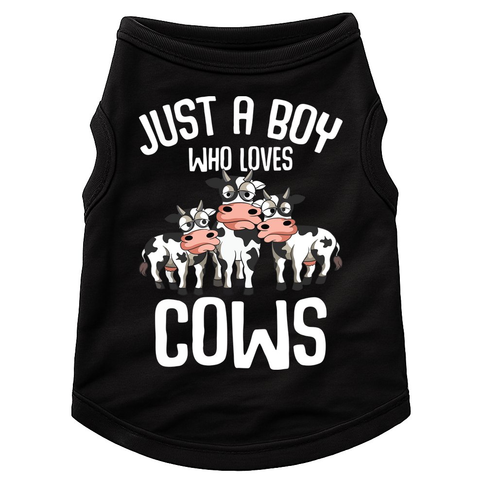 Just A Boy Who Loves Cows Farmers Cow Doggie Tank
