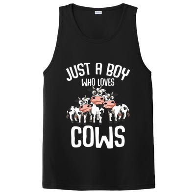 Just A Boy Who Loves Cows Farmers Cow PosiCharge Competitor Tank