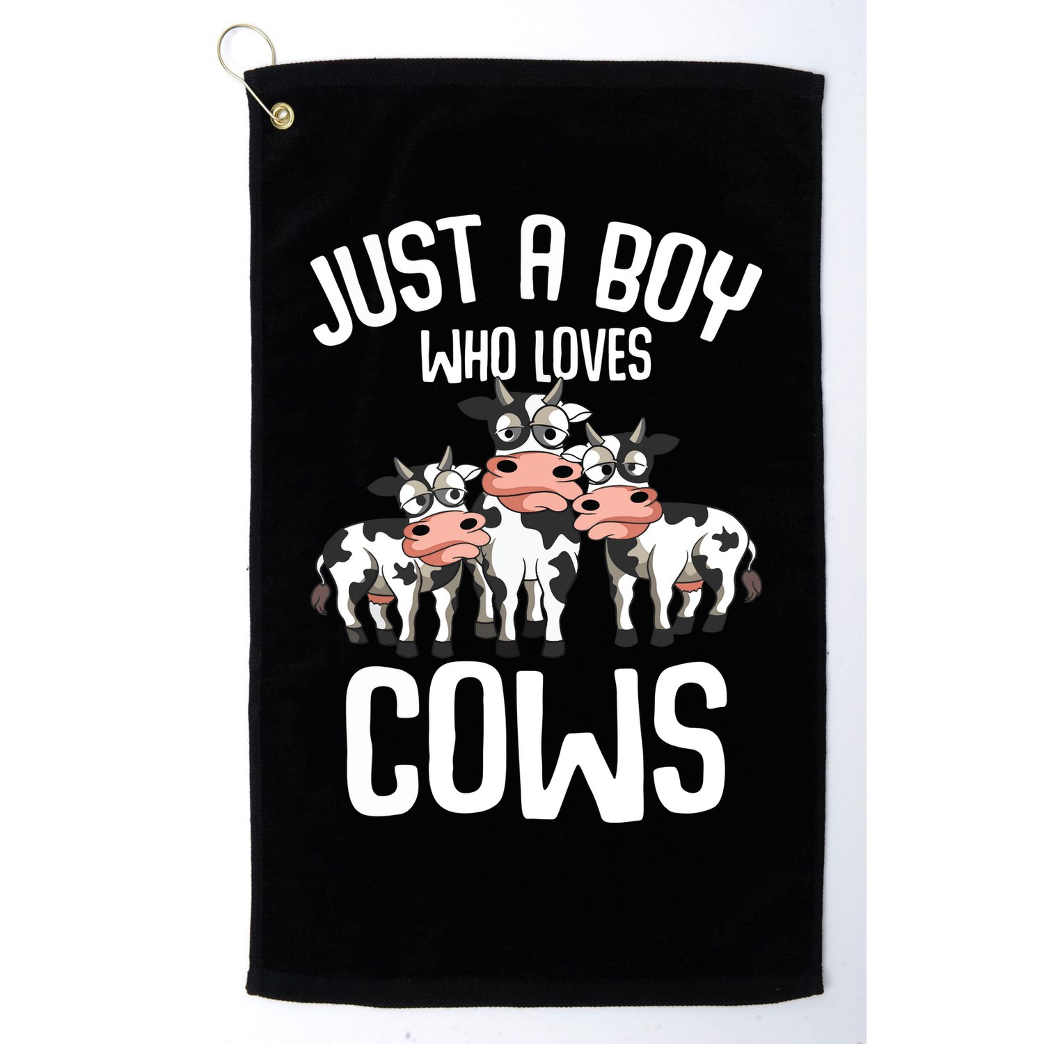 Just A Boy Who Loves Cows Farmers Cow Golf Towel