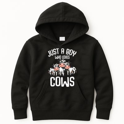 Just A Boy Who Loves Cows Farmers Cow Kids Hoodie