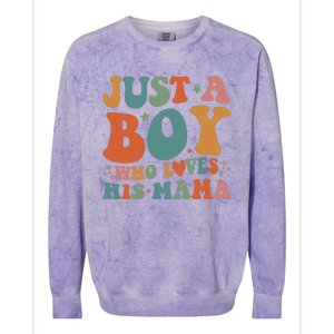 Just A Boy Who Loves His Mama Mother And Son Mothers Day Colorblast Crewneck Sweatshirt