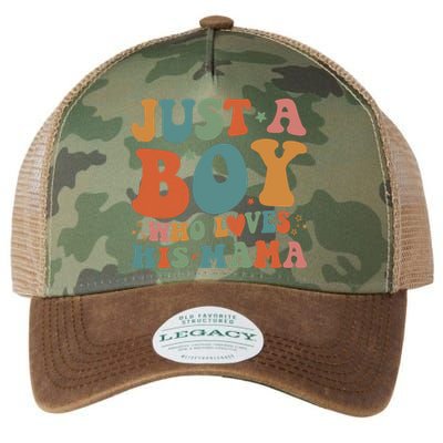 Just A Boy Who Loves His Mama Mother And Son Mothers Day Legacy Tie Dye Trucker Hat