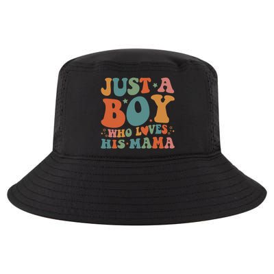 Just A Boy Who Loves His Mama Mother And Son Mothers Day Cool Comfort Performance Bucket Hat