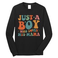 Just A Boy Who Loves His Mama Mother And Son Mothers Day Long Sleeve Shirt