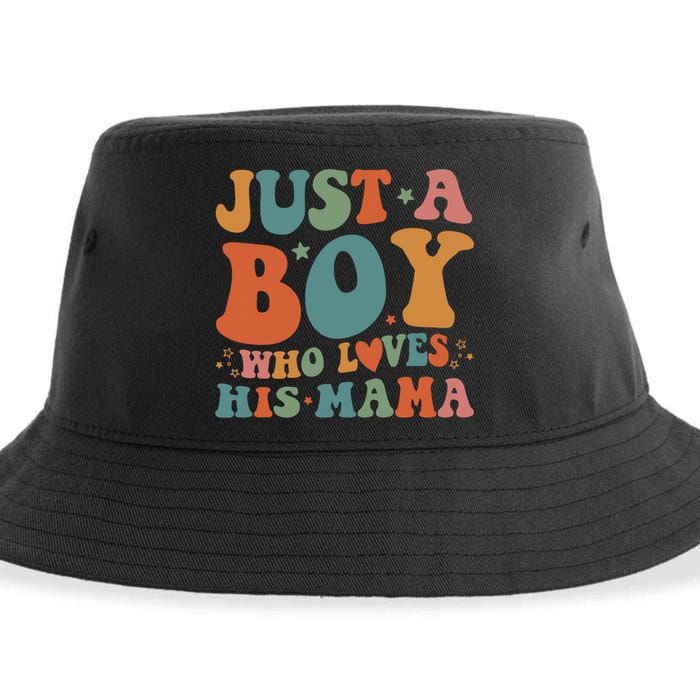 Just A Boy Who Loves His Mama Mother And Son Mothers Day Sustainable Bucket Hat