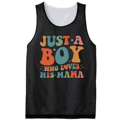 Just A Boy Who Loves His Mama Mother And Son Mothers Day Mesh Reversible Basketball Jersey Tank