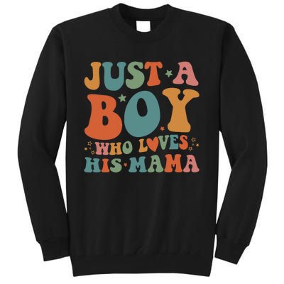 Just A Boy Who Loves His Mama Mother And Son Mothers Day Tall Sweatshirt