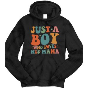 Just A Boy Who Loves His Mama Mother And Son Mothers Day Tie Dye Hoodie