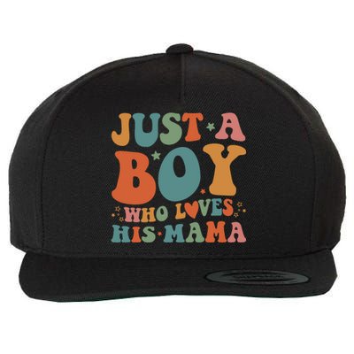 Just A Boy Who Loves His Mama Mother And Son Mothers Day Wool Snapback Cap