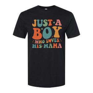 Just A Boy Who Loves His Mama Mother And Son Mothers Day Softstyle CVC T-Shirt