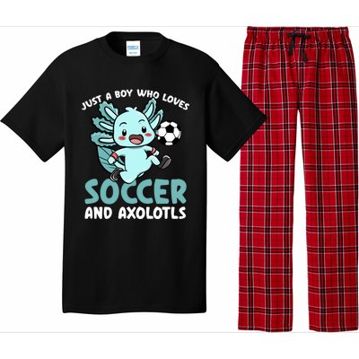 Just A Boy Who Loves Axolotls And Soccer Player Gift Pajama Set