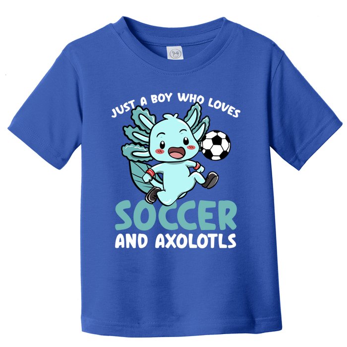 Just A Boy Who Loves Axolotls And Soccer Player Gift Toddler T-Shirt