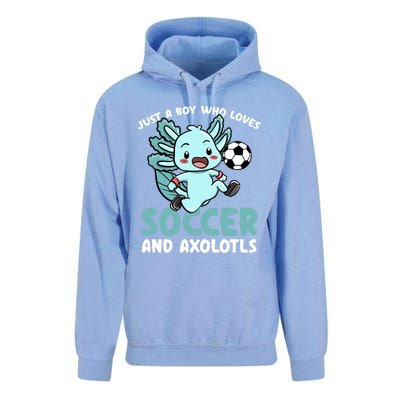 Just A Boy Who Loves Axolotls And Soccer Player Gift Unisex Surf Hoodie