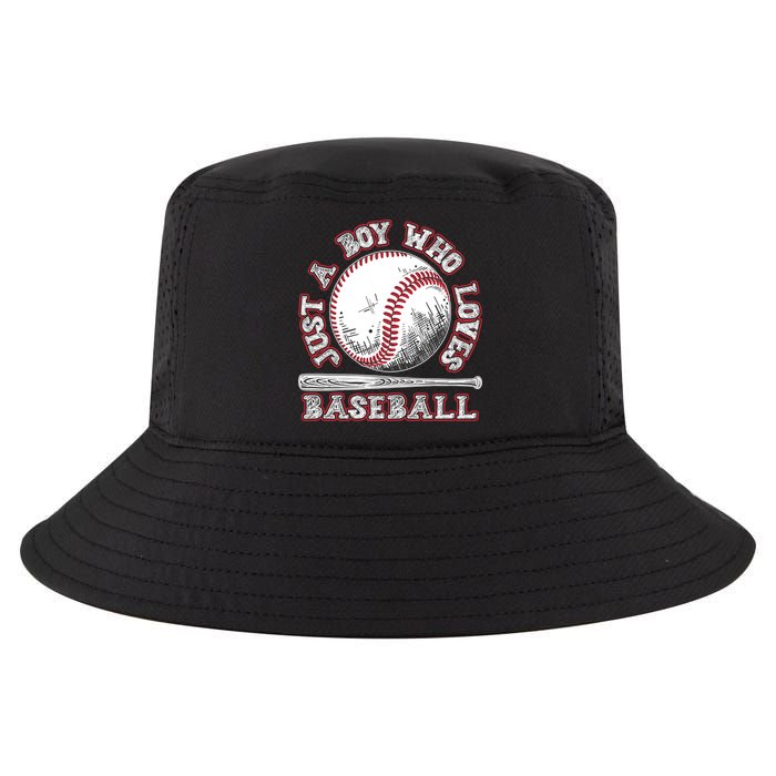 Just A Boy Who Loves Baseball Cool Comfort Performance Bucket Hat