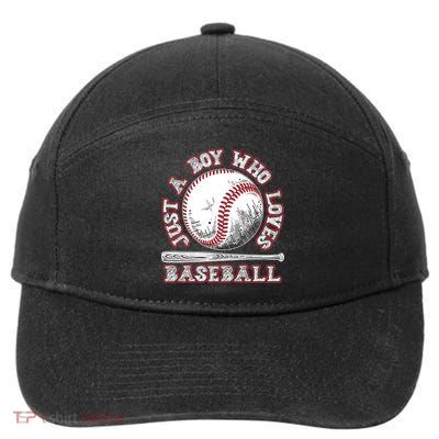 Just A Boy Who Loves Baseball 7-Panel Snapback Hat