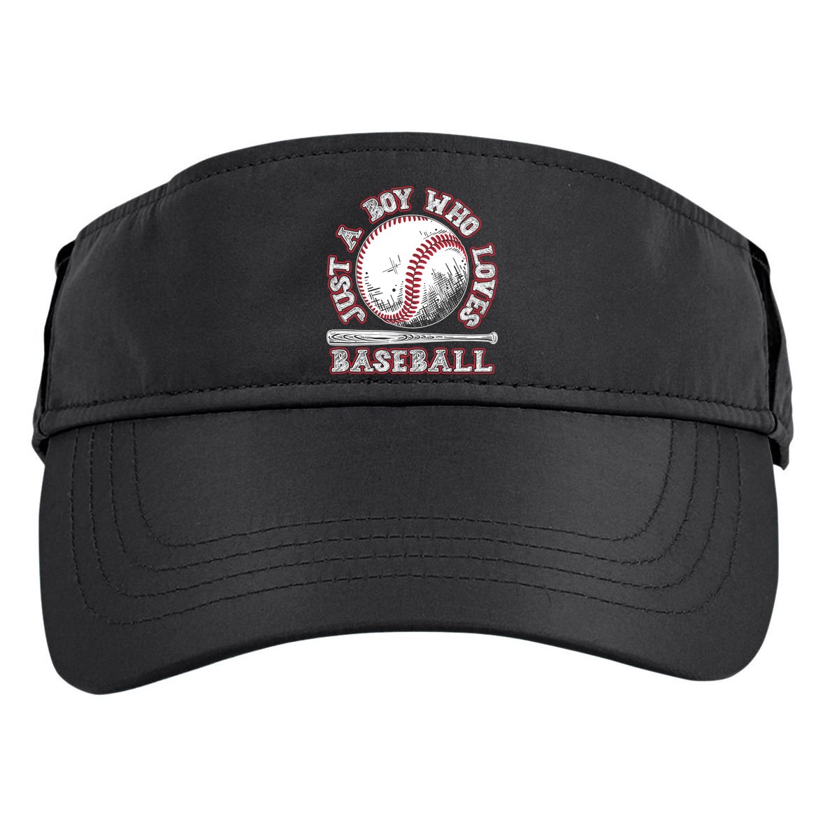 Just A Boy Who Loves Baseball Adult Drive Performance Visor