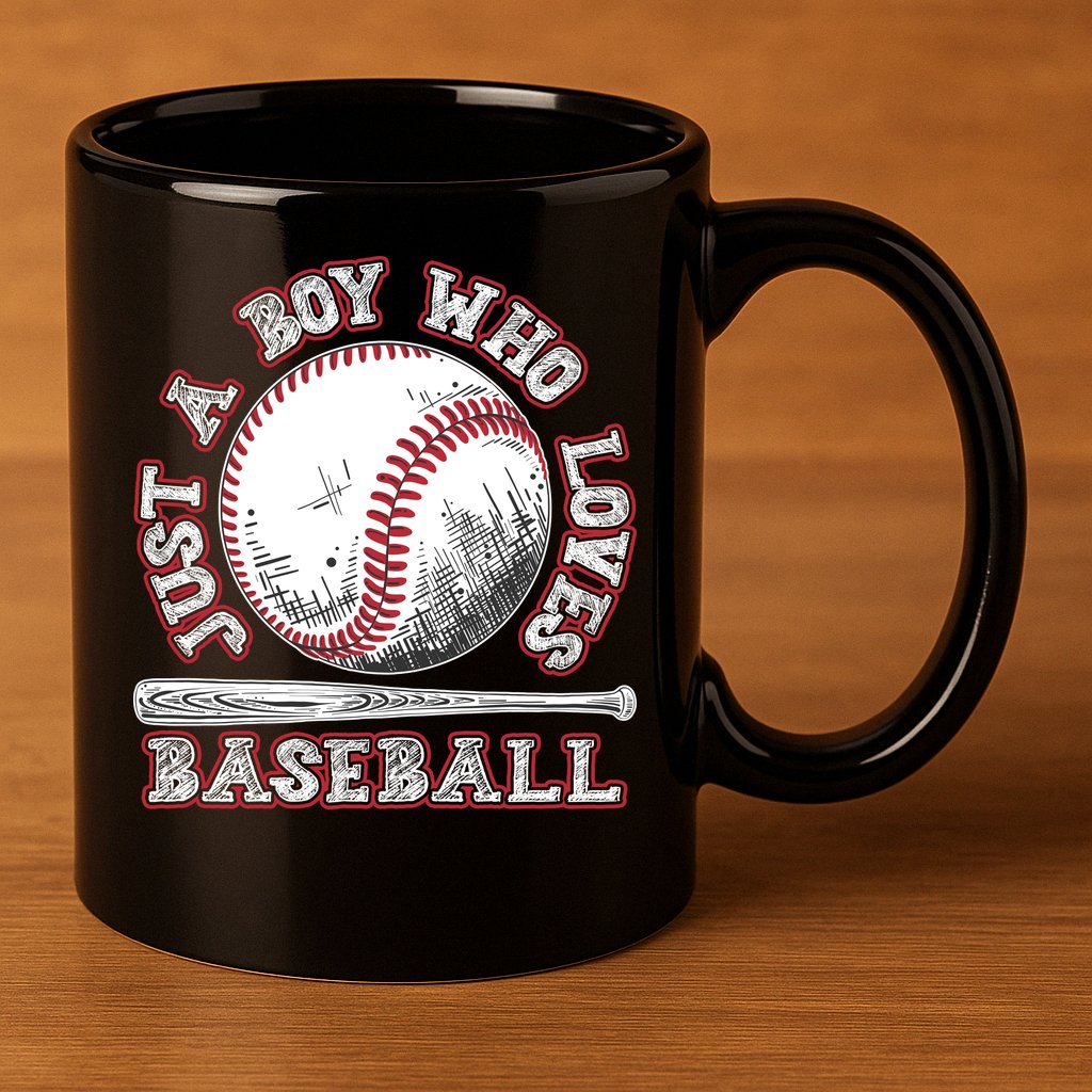 Just A Boy Who Loves Baseball 11oz C Handle Ceramic Mug