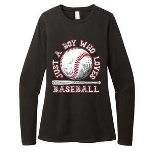 Just A Boy Who Loves Baseball Womens CVC Long Sleeve Shirt