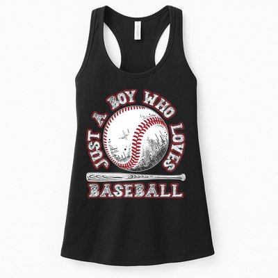 Just A Boy Who Loves Baseball Womens Tank Top