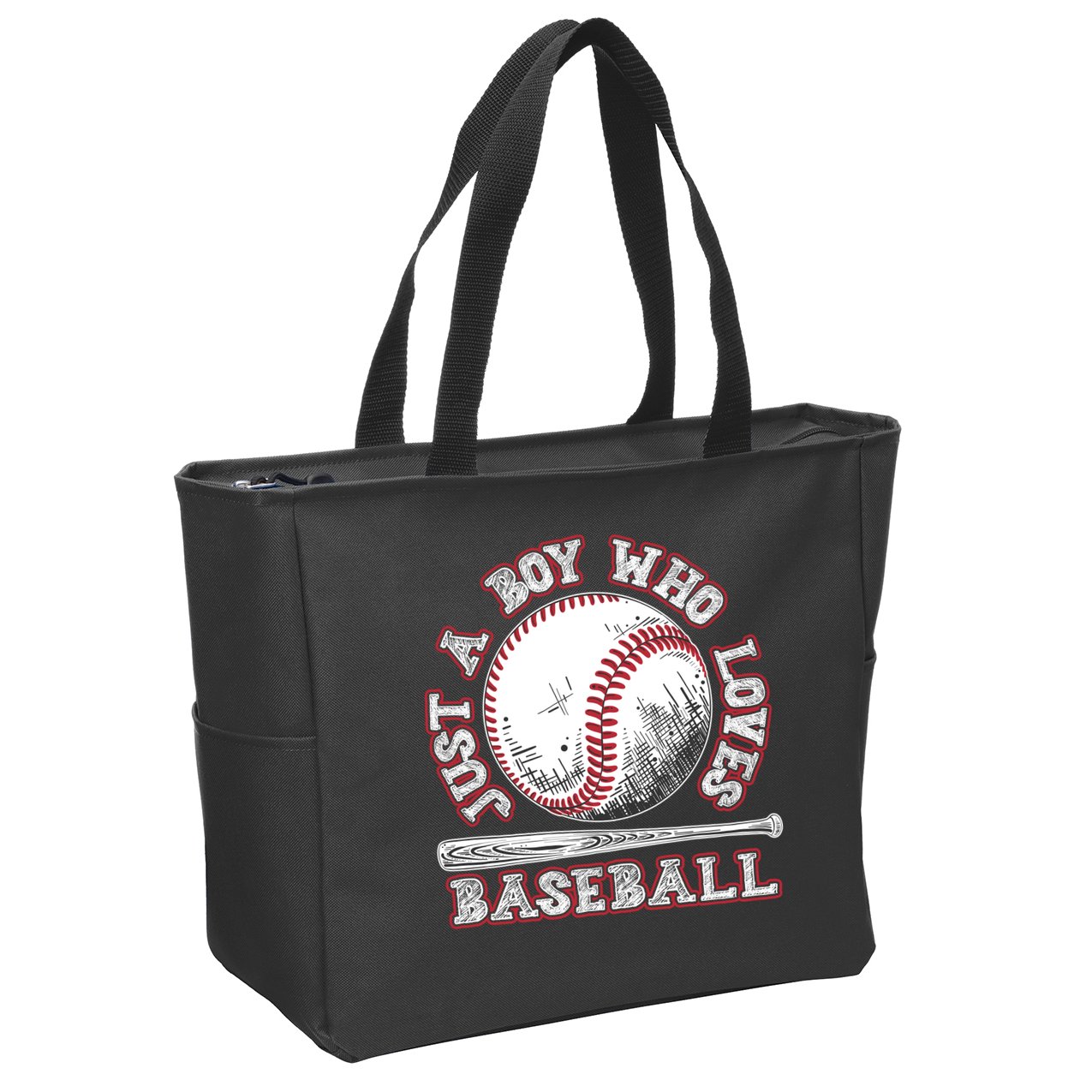 Just A Boy Who Loves Baseball Zip Tote Bag