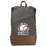 Just A Boy Who Loves Baseball Cotton Canvas Backpack