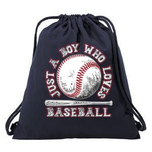 Just A Boy Who Loves Baseball Drawstring Bag