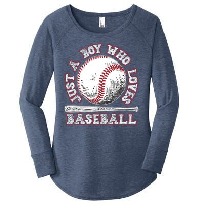 Just A Boy Who Loves Baseball Women's Perfect Tri Tunic Long Sleeve Shirt