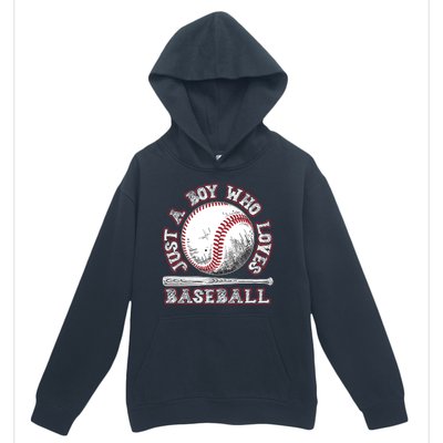 Just A Boy Who Loves Baseball Urban Pullover Hoodie