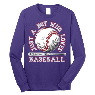 Just A Boy Who Loves Baseball Long Sleeve Shirt