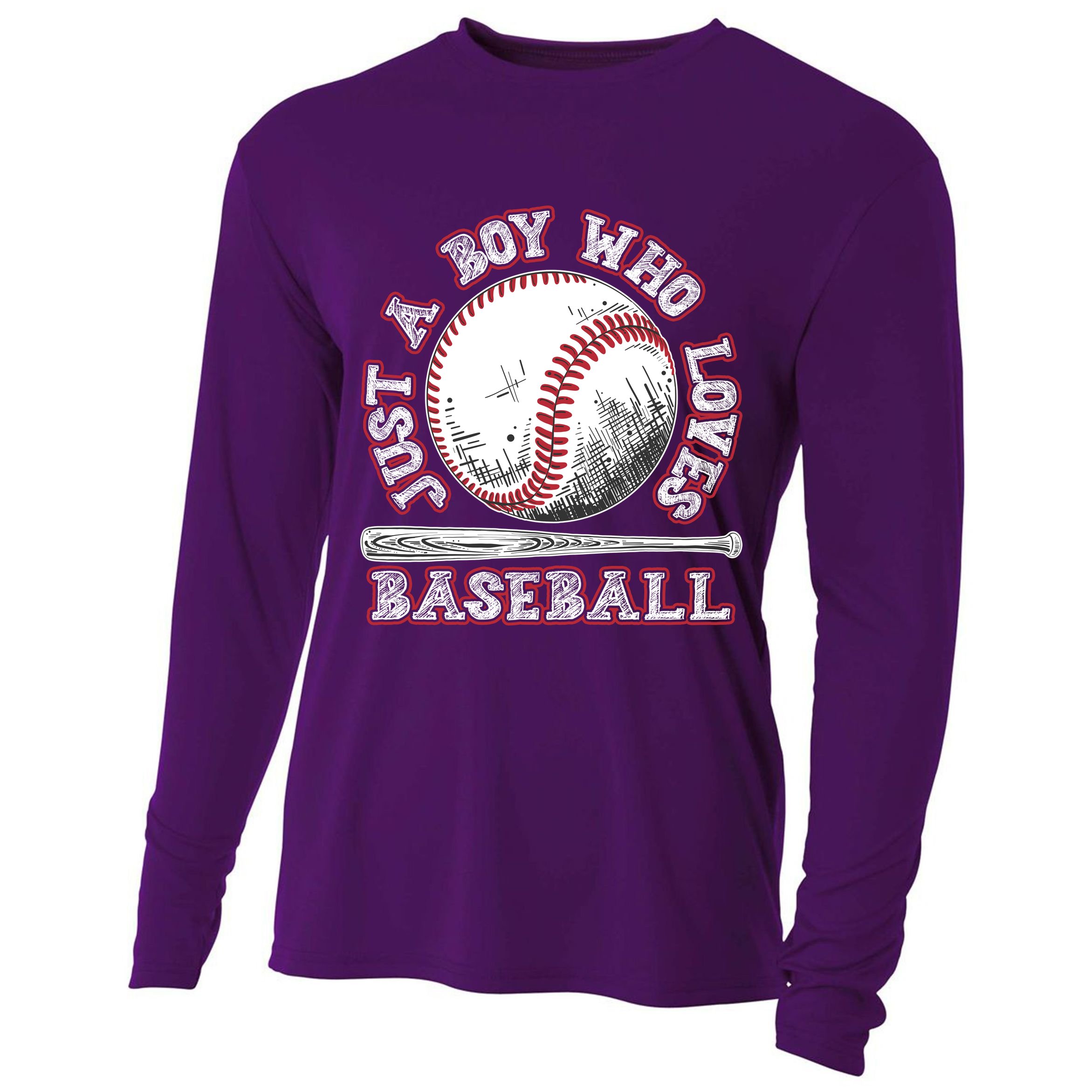 Just A Boy Who Loves Baseball Cooling Performance Long Sleeve Crew