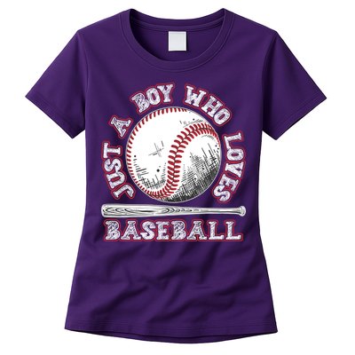 Just A Boy Who Loves Baseball Womens T-Shirt