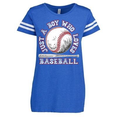 Just A Boy Who Loves Baseball Enza Ladies Jersey Football T-Shirt