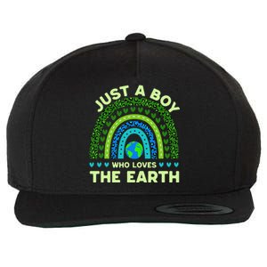 Just A Boy Who Loves The Earth Earth Day 2024 Rainbow Wool Snapback Cap