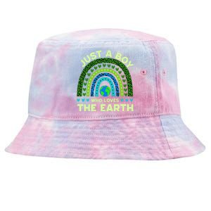 Just A Boy Who Loves The Earth Earth Day 2024 Rainbow Tie-Dyed Bucket Hat