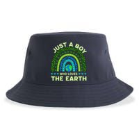 Just A Boy Who Loves The Earth Earth Day 2024 Rainbow Sustainable Bucket Hat