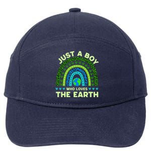 Just A Boy Who Loves The Earth Earth Day 2024 Rainbow 7-Panel Snapback Hat