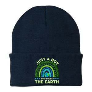 Just A Boy Who Loves The Earth Earth Day 2024 Rainbow Knit Cap Winter Beanie