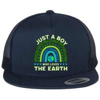 Just A Boy Who Loves The Earth Earth Day 2024 Rainbow Flat Bill Trucker Hat