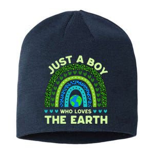 Just A Boy Who Loves The Earth Earth Day 2024 Rainbow Sustainable Beanie