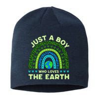 Just A Boy Who Loves The Earth Earth Day 2024 Rainbow Sustainable Beanie