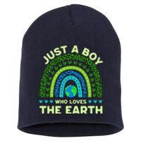 Just A Boy Who Loves The Earth Earth Day 2024 Rainbow Short Acrylic Beanie