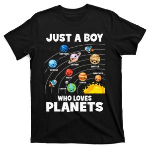 Just A Boy Who Loves Planets Solar System Astrology Space T-Shirt