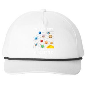 Just A Boy Who Loves Planets Solar System Astrology Space Snapback Five-Panel Rope Hat