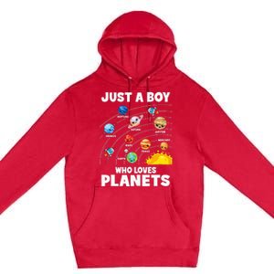 Just A Boy Who Loves Planets Solar System Astrology Space Premium Pullover Hoodie