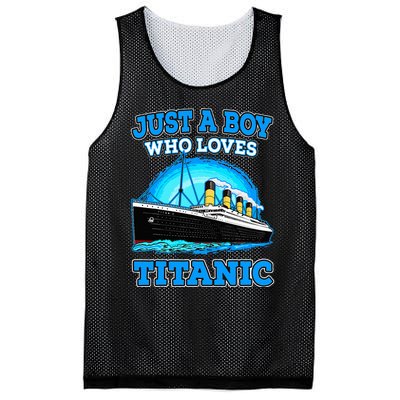 Just A Boy Who Loves Titanic Vintage Ship Titanic Lovers  Mesh Reversible Basketball Jersey Tank