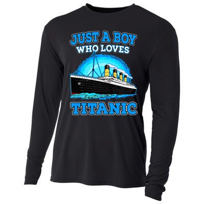 Just A Boy Who Loves Titanic Vintage Ship Titanic Lovers  Cooling Performance Long Sleeve Crew