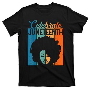 Juneteenth Afro Black Women 1865 Independence Day T-Shirt